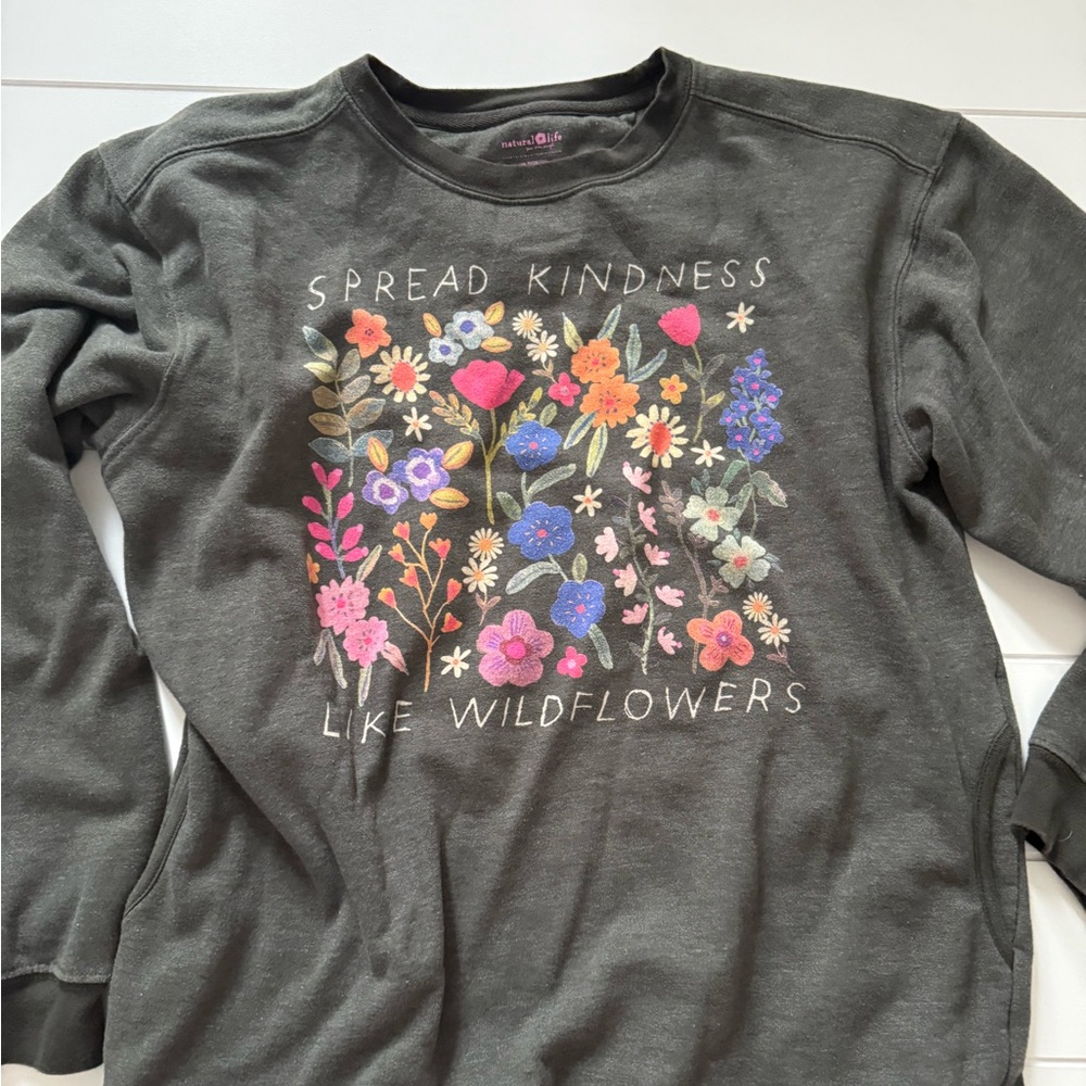 NATURAL LIFE Charcoal Floral Women's Sweater